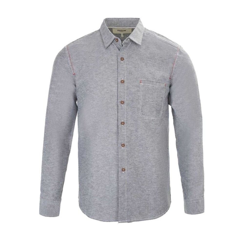 Firetrap Mens Plain Cotton Blend Shirt / Gray